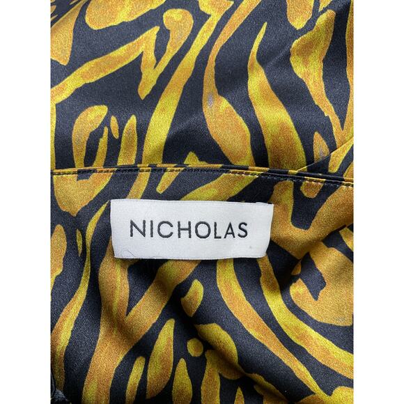 Nicholas 'Nina' Gold Silk Dress Size 2 - Picture 4 of 5